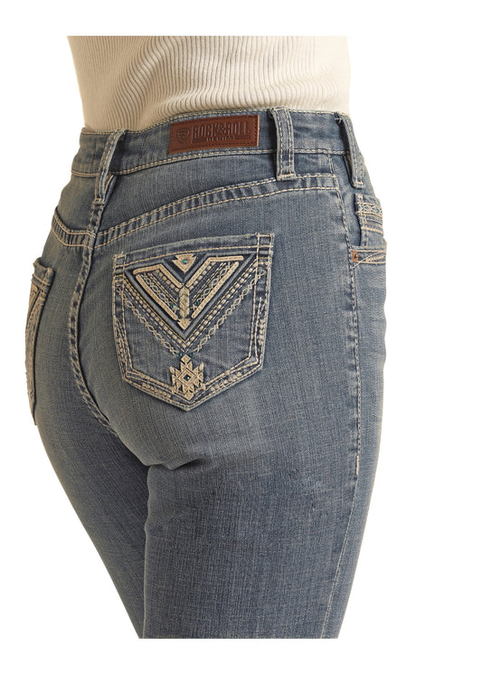 Rock & Roll Denim High Rise Stretch Medium Vintage Bootcut Jean