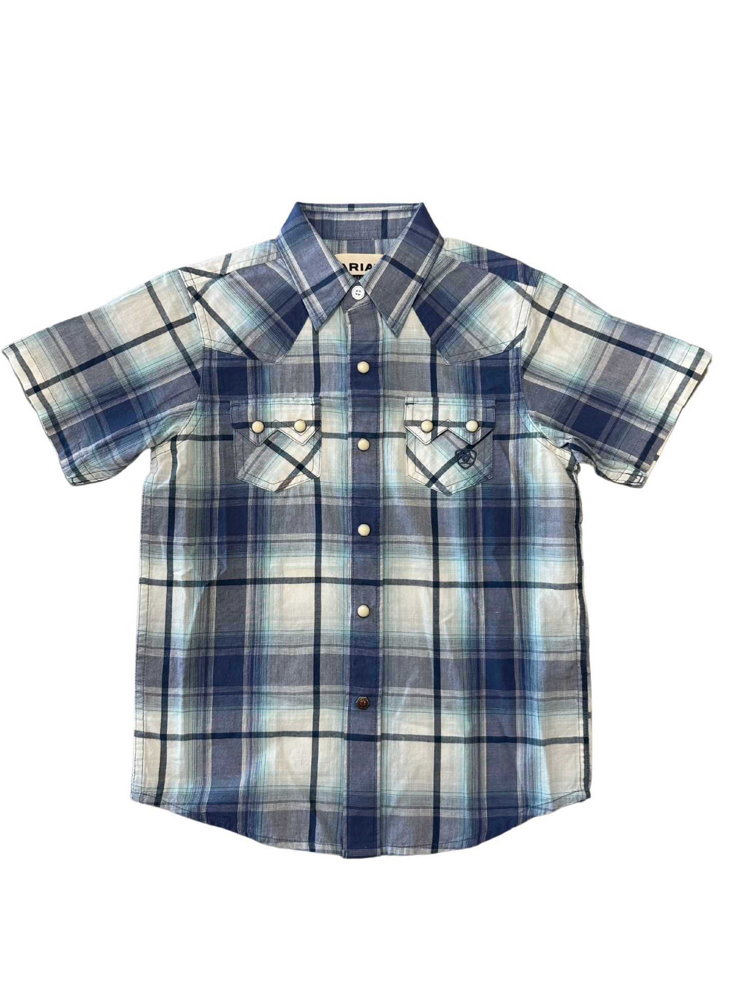 Ariat Boy's Hadder Retro Fit Shirt - Blue