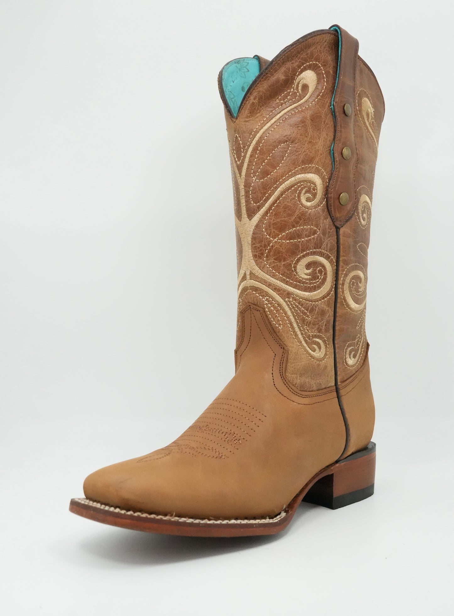 Quincy Women's Old Crazy Tan Wide Square Toe Boot
