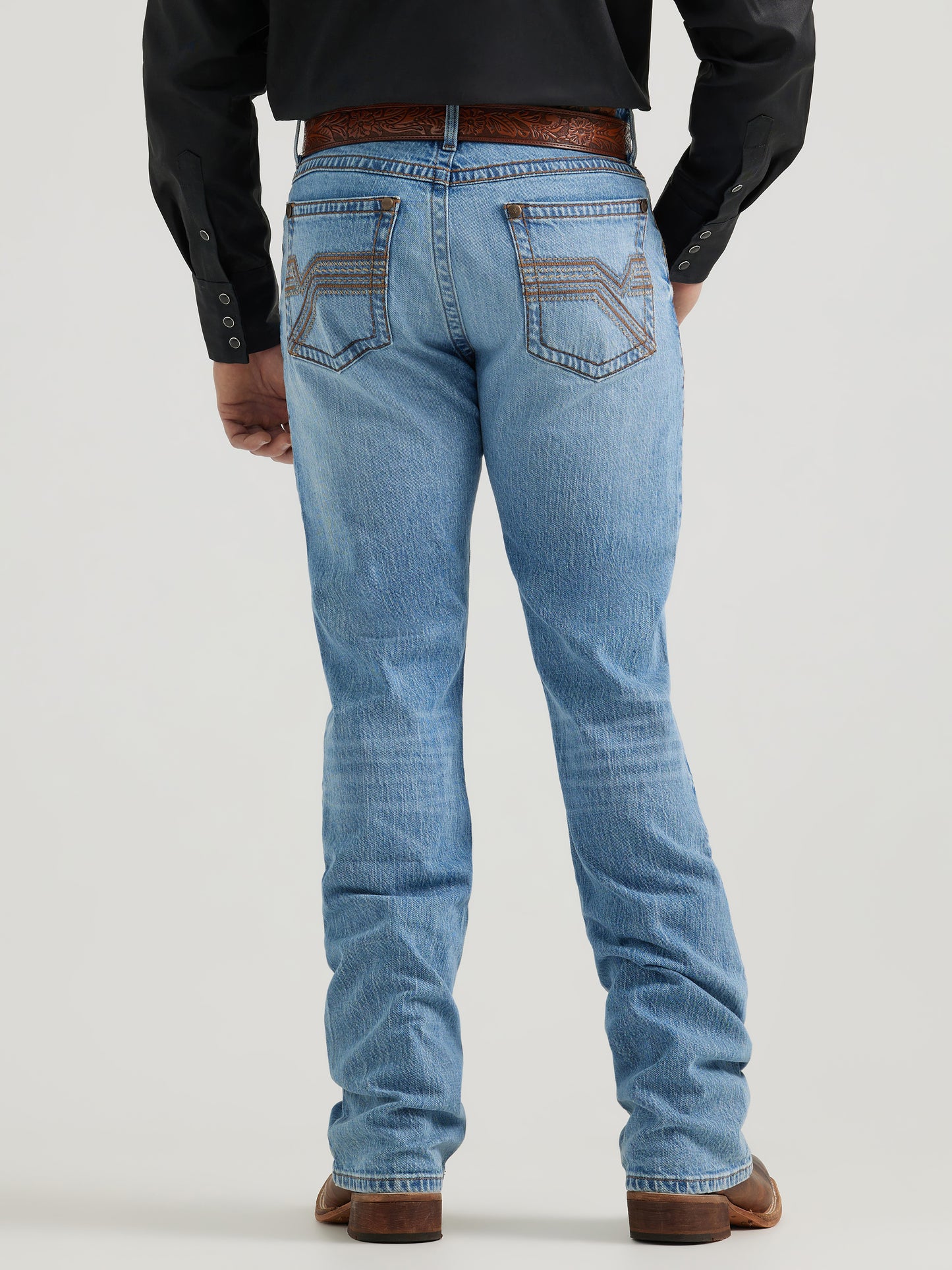 Rock 47 By Wrangler Men's Light Blue Slim Fit Bootcut Jean