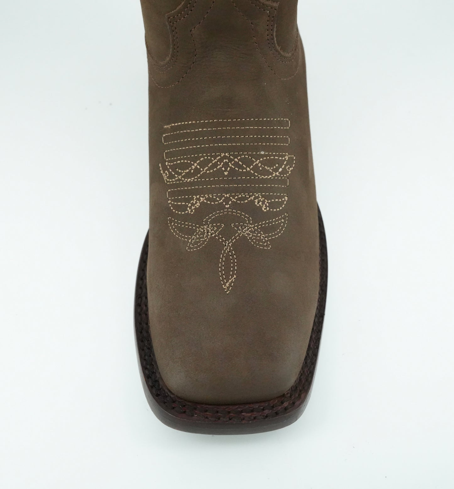 Centenario Women's Camel Embroidered Horseshoes Wide Square Toe Boot