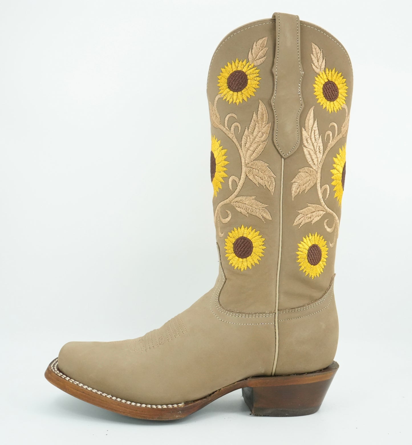 Centenario Women's Arena Embroidered Sunflowers Narrow Square Toe Boot