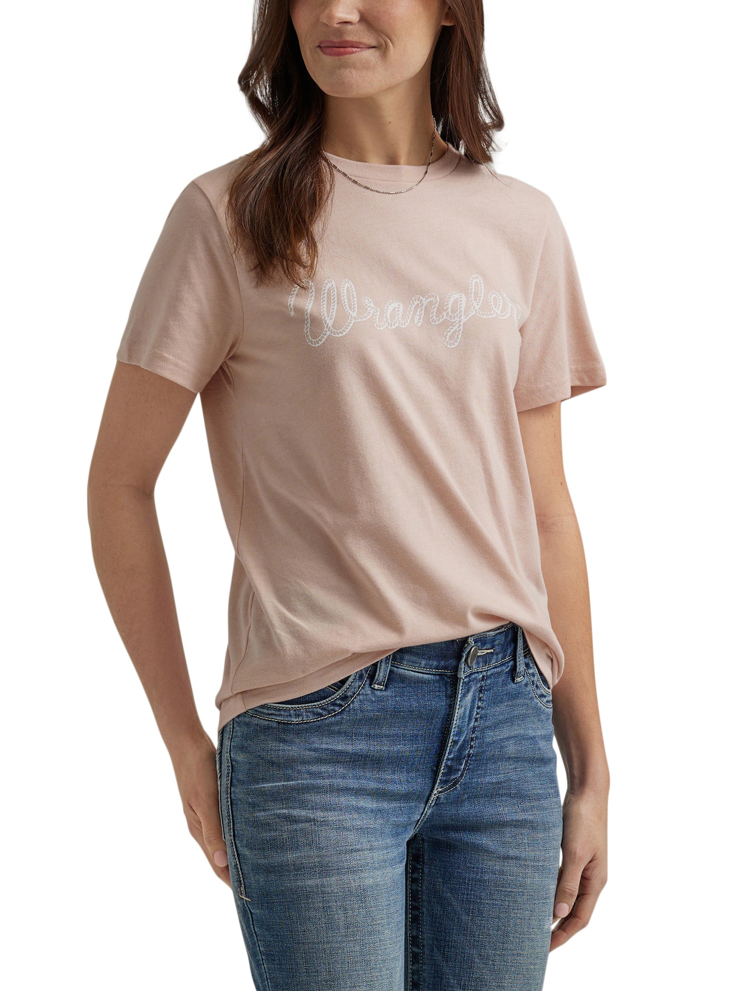 Wrangler Women's Rope Logo Short Sleeve Peach Tee