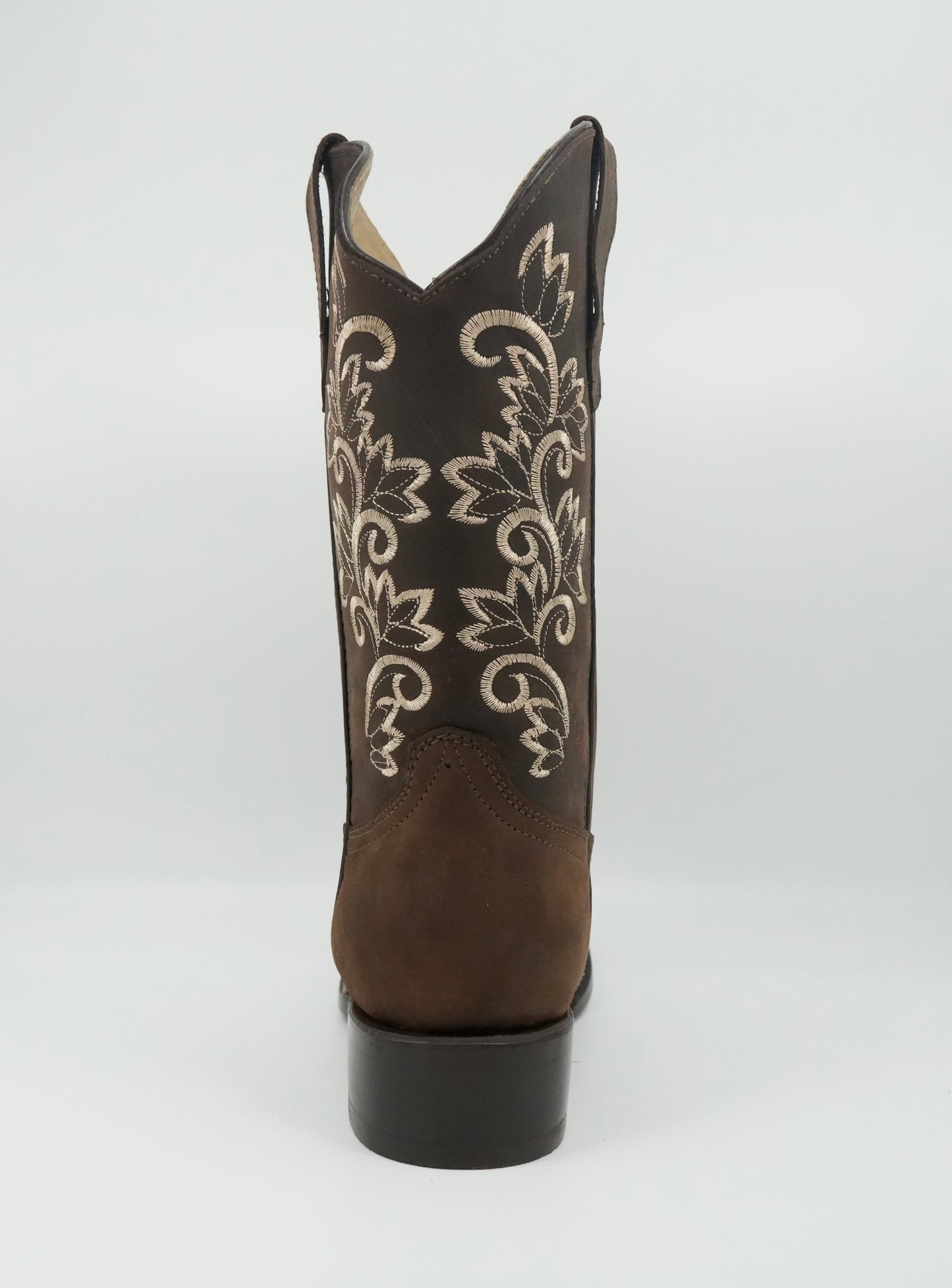 Stephy Women's Embroidered Crazy Brown Square Toe Boot