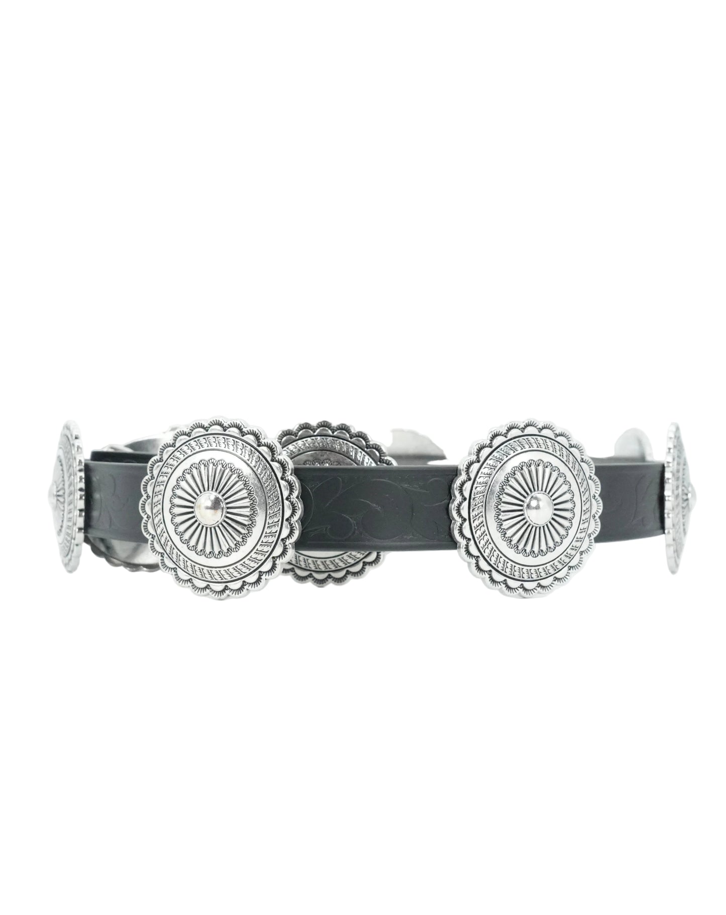 Nomad Women's Conch Floral Leather Belt - Black