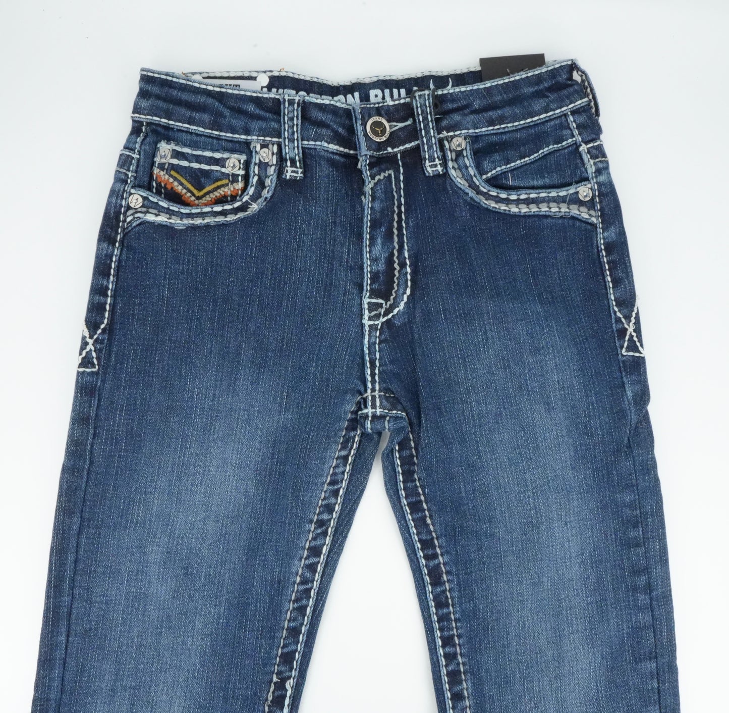 Boy's Western Bull Arrow Medium Blue Straight Jean