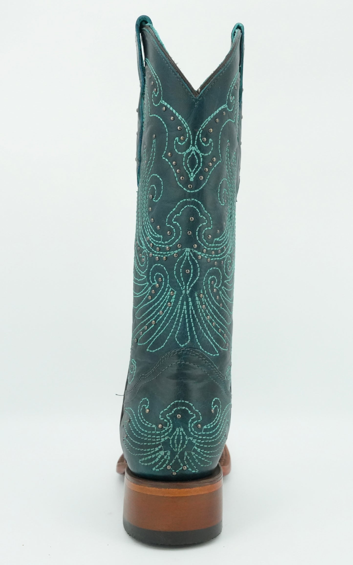 Quincy Women's Embroidered Crazy Dark Turquoise Square Toe Boot