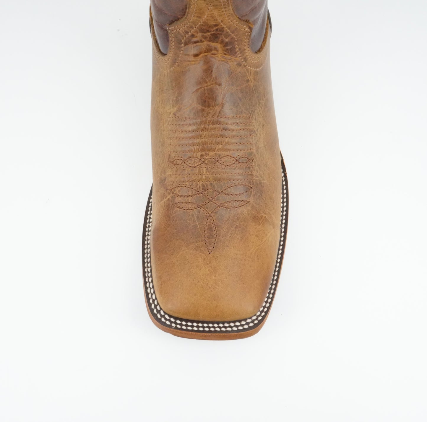 Quincy Men's Genuine Leather Honey Wide Square Toe Boot