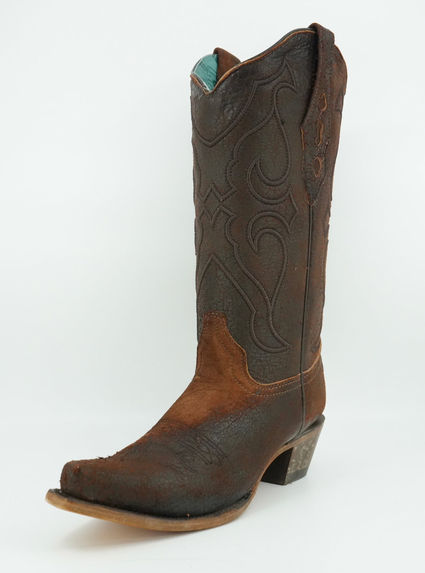 Corral Women’s Brown Lamb Embroidery Snip Toe Boot