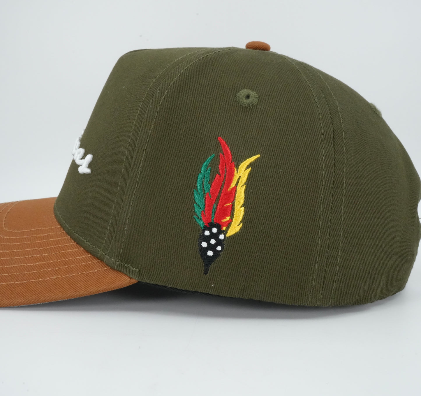 45 Cursive Trucker Cap Olive-Brown