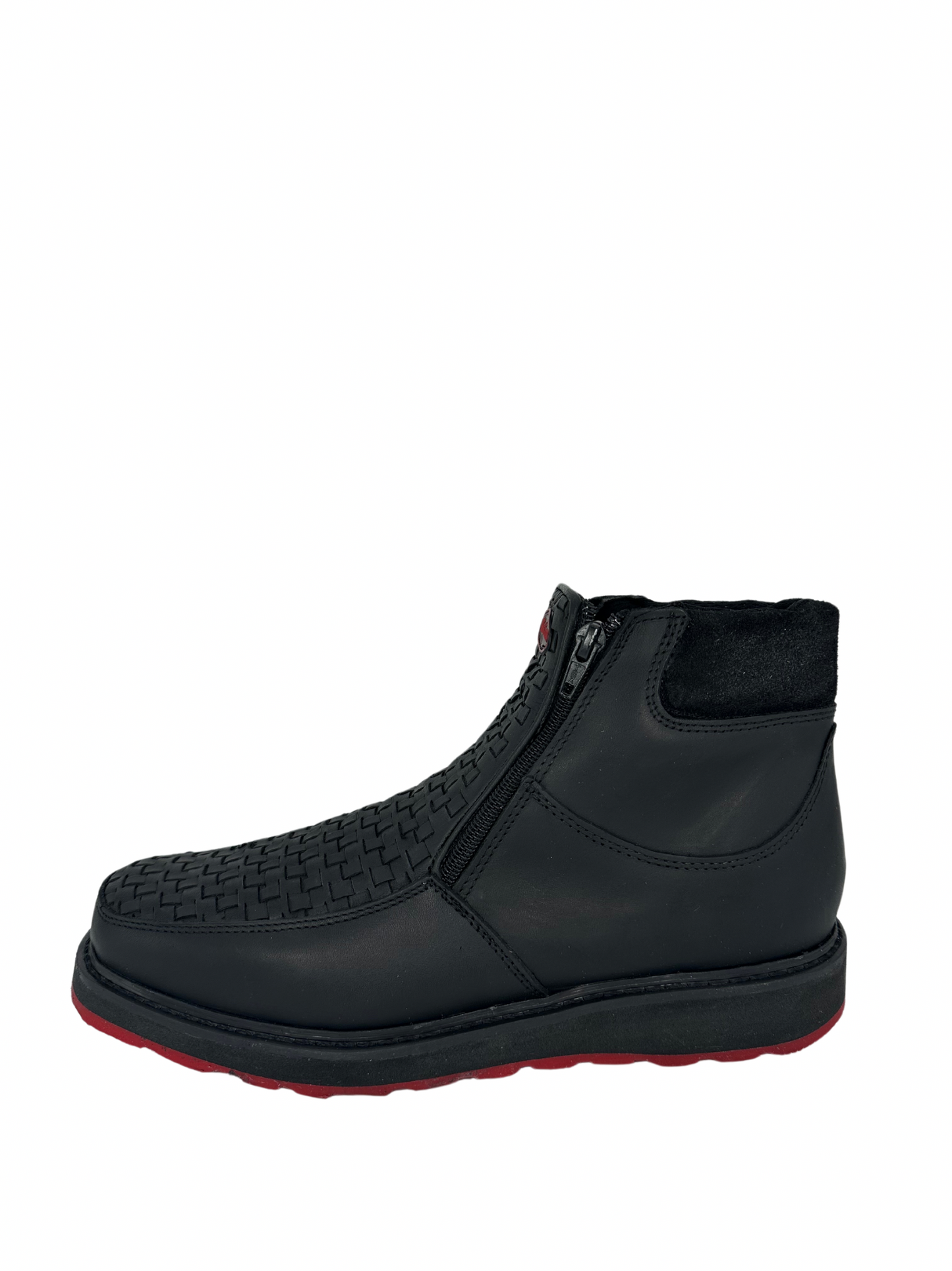 Rock'em Men’s Francia Red Bottom Short Boots Petatillo Black