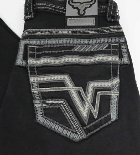 Lamasini Men's Premium Bootcut Jean Black