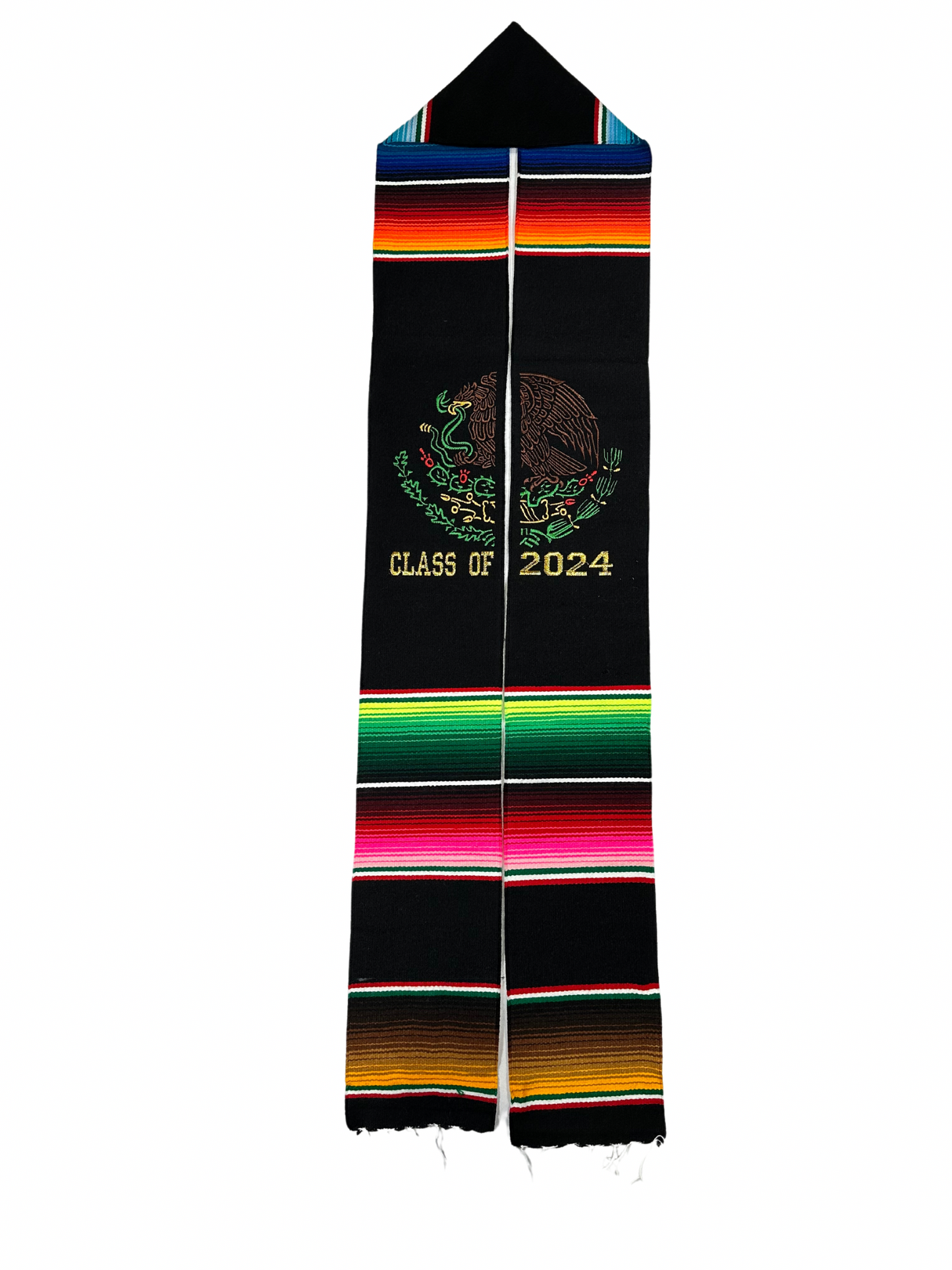 Graduation Stole Class of 2024 Mexican Serape Black Mexico