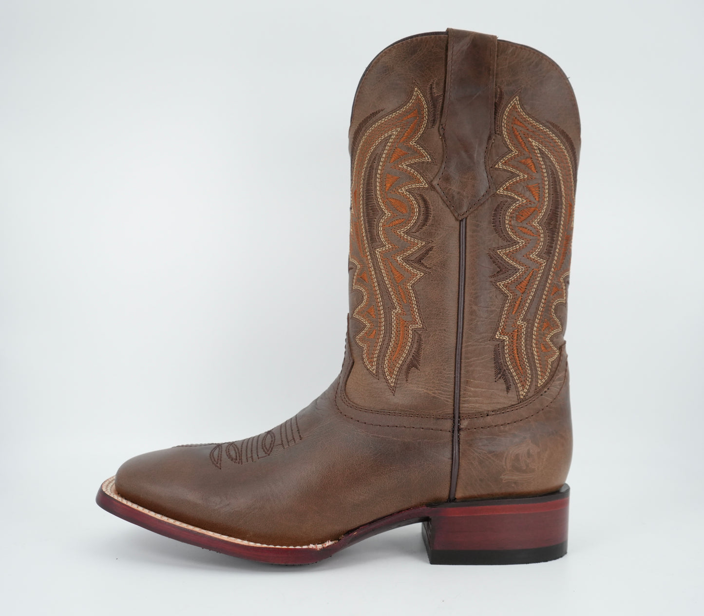 Los Angeles Men’s Walnut Leather Wide Square Toe Boot