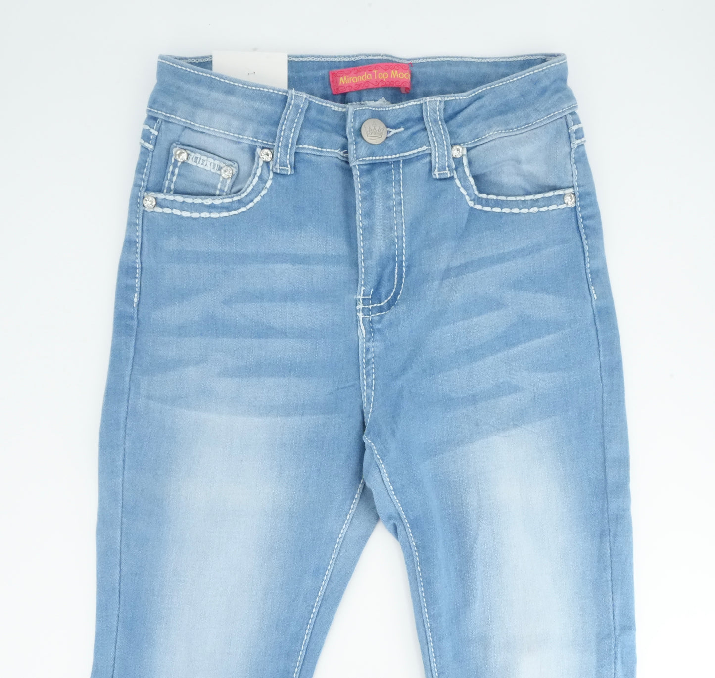Girl's Miranda Bling Ace Pocket Light Blue Bootcut Jean