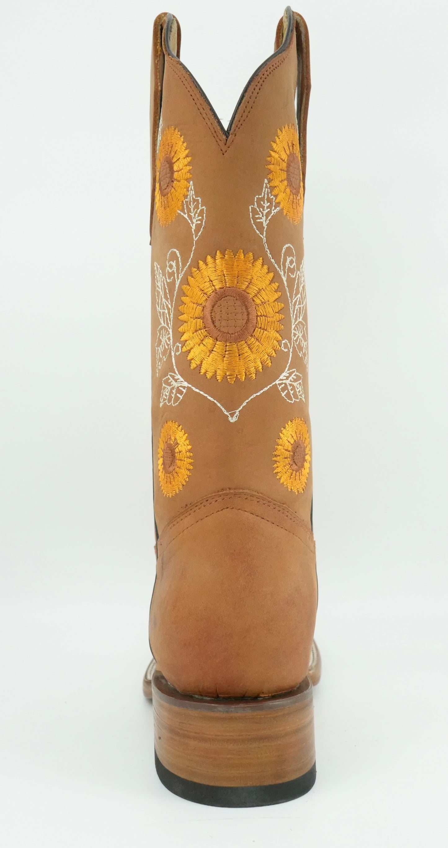Golden Boots Women’s Tang Crazy Sunflowers Wide Square Toe Boot
