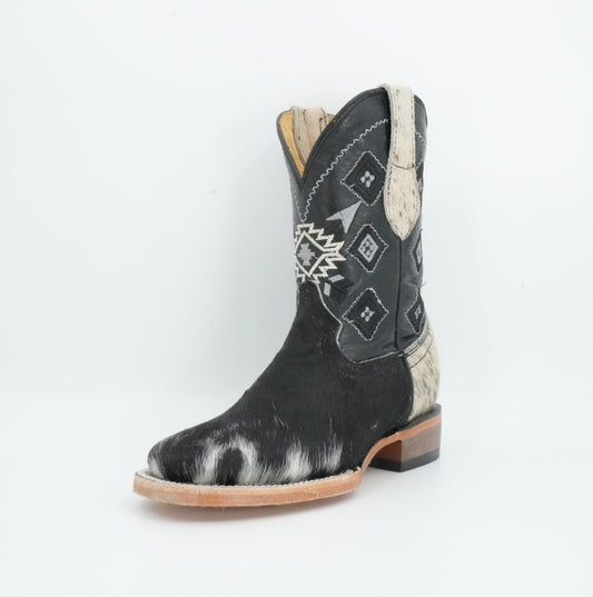 Rock'em Kid's Cow Hair White/Black Boots Size: 11 US / 18 MEX  *AS SEEN ON IMAGE*