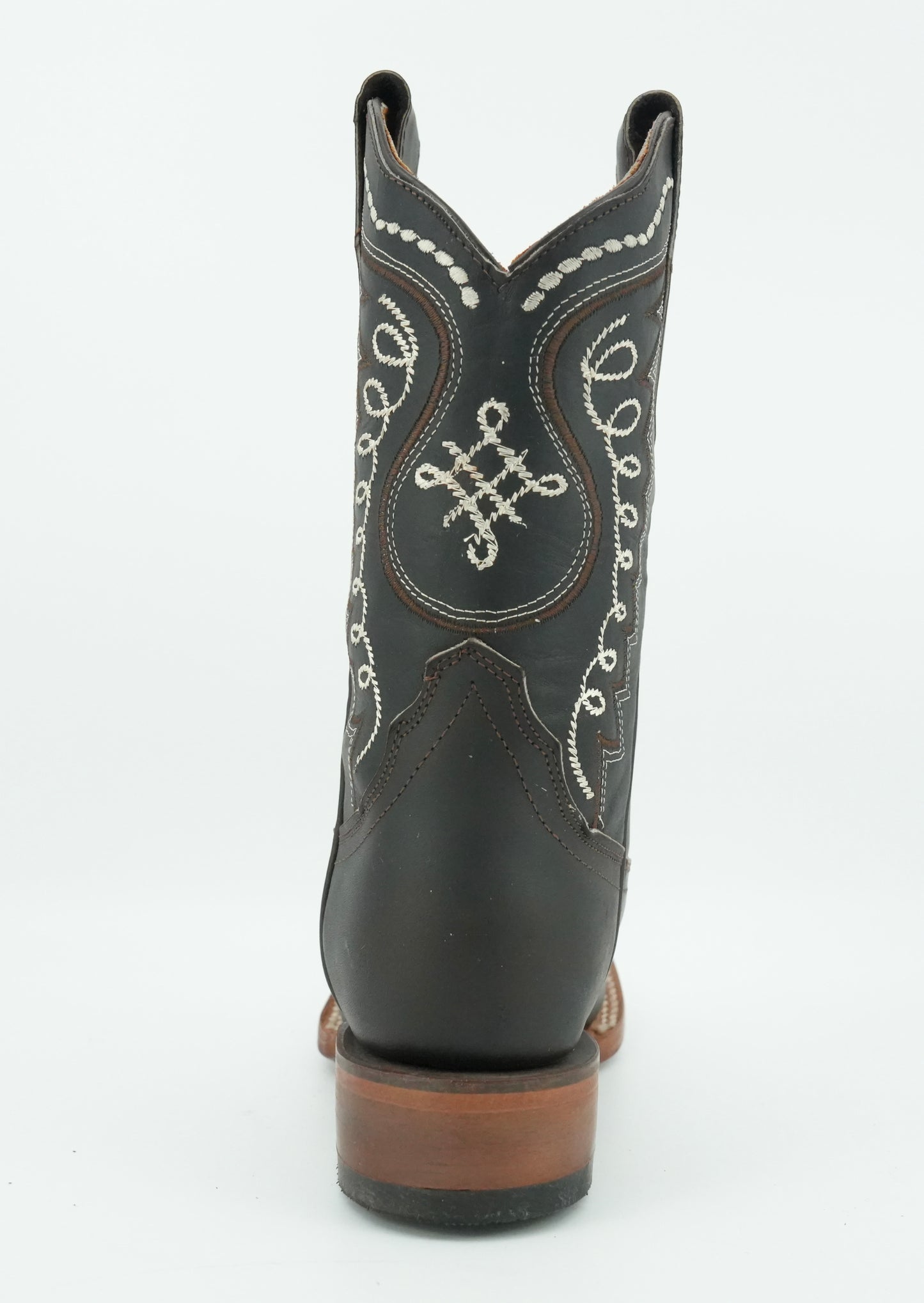 A&A Women's Brown Crazy Wide Square Toe Boot