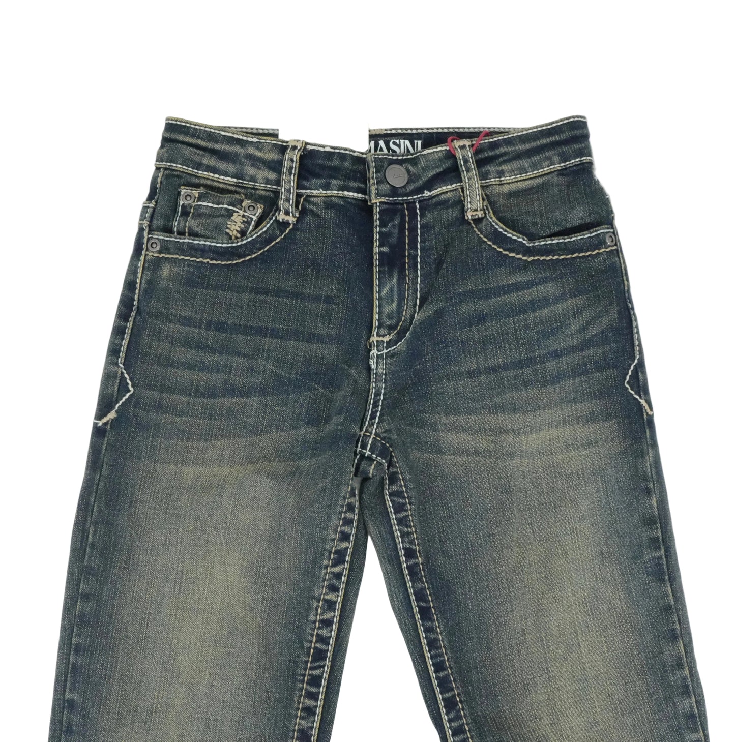 Lamasini Boy's Denim Modern Boot Cut Jean - Dark Blue