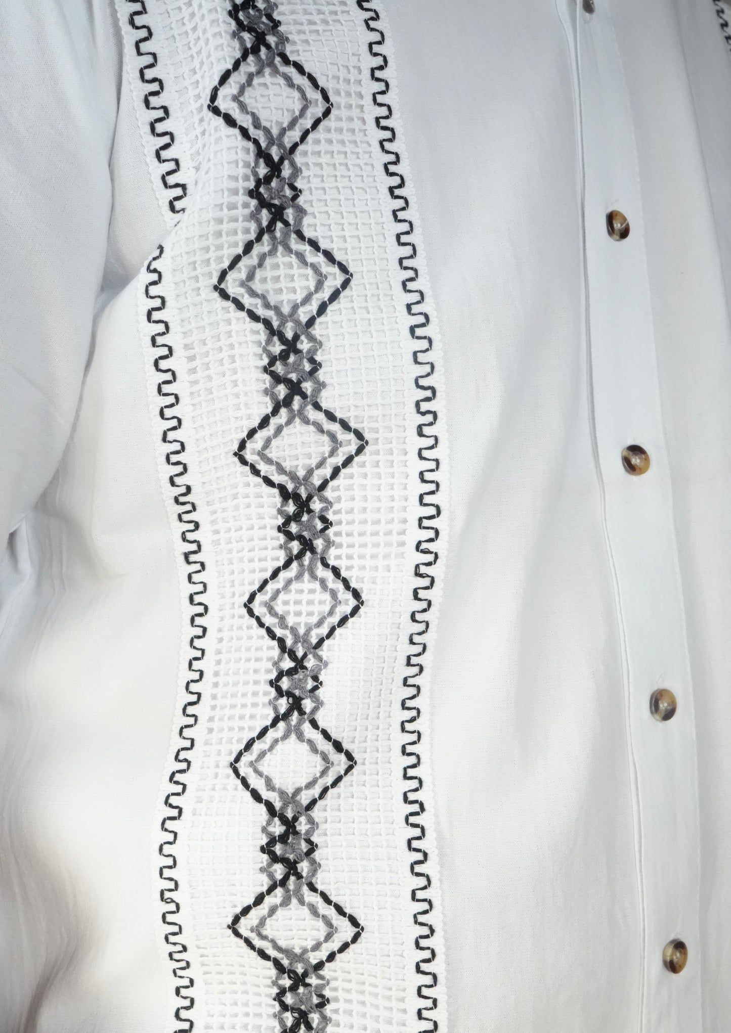 Men's Guayabera Short Sleeve White Cotton