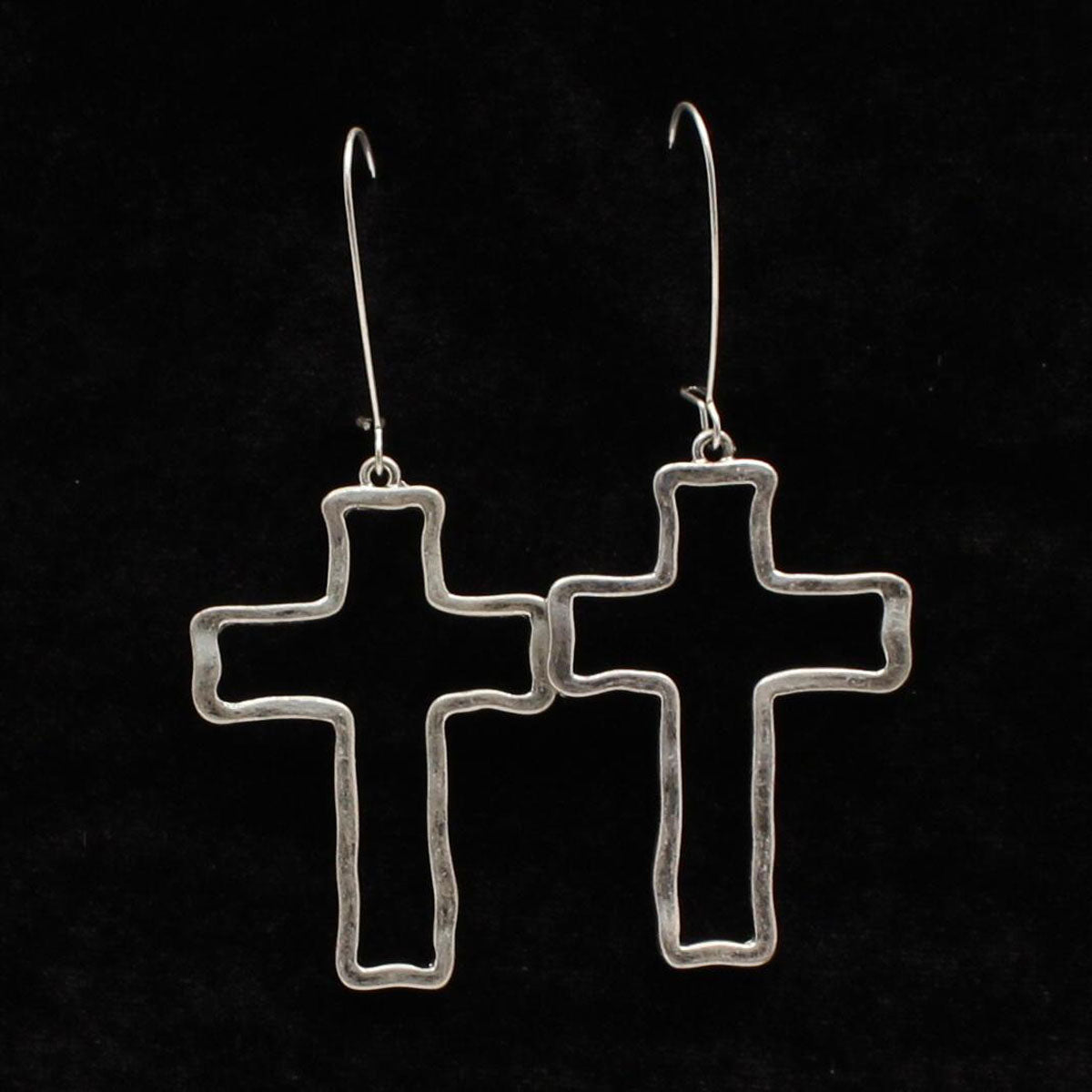 Pendientes Cruz Largos Strike Plata