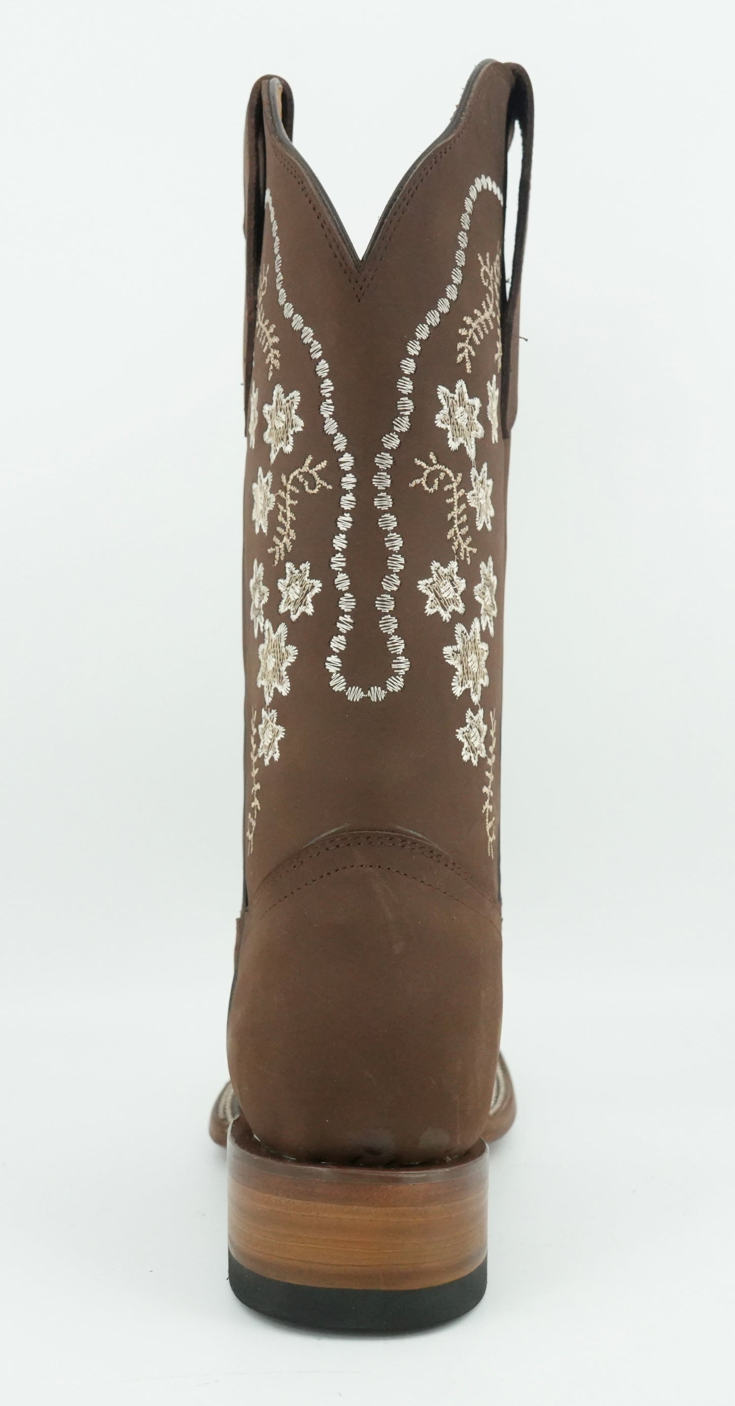 Golden Boots Women’s Brown Crazy Floral Wide Square Toe Boot