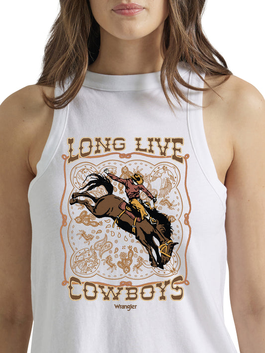Wrangler Retro Women's Cowboy White Tank Top