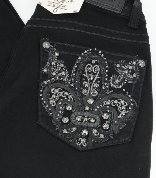 Montero Women's Bling Pocket Black Bootcut Jean