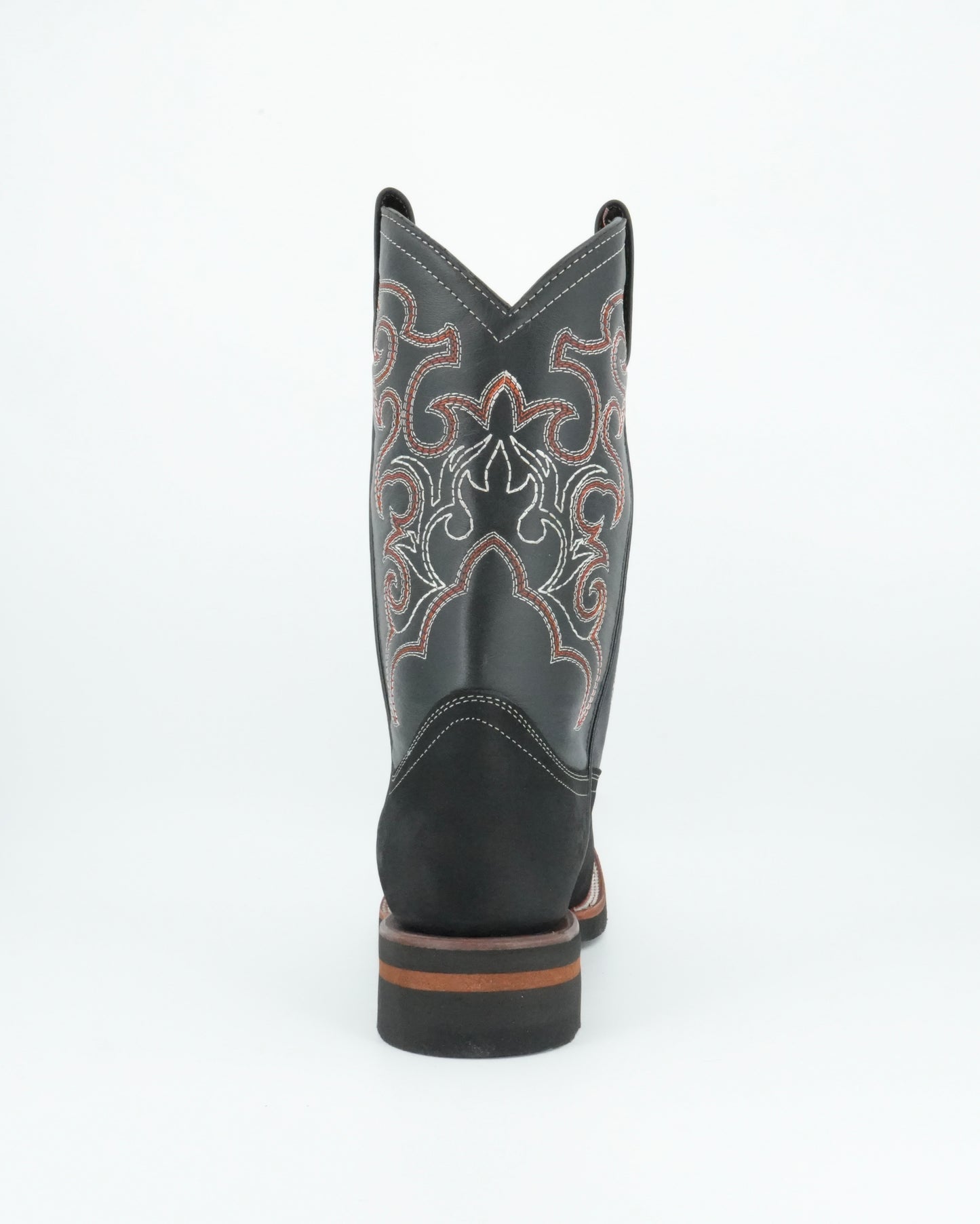 La Sierra Men's Nobuck Square Toe Rubber Sole Boot Black