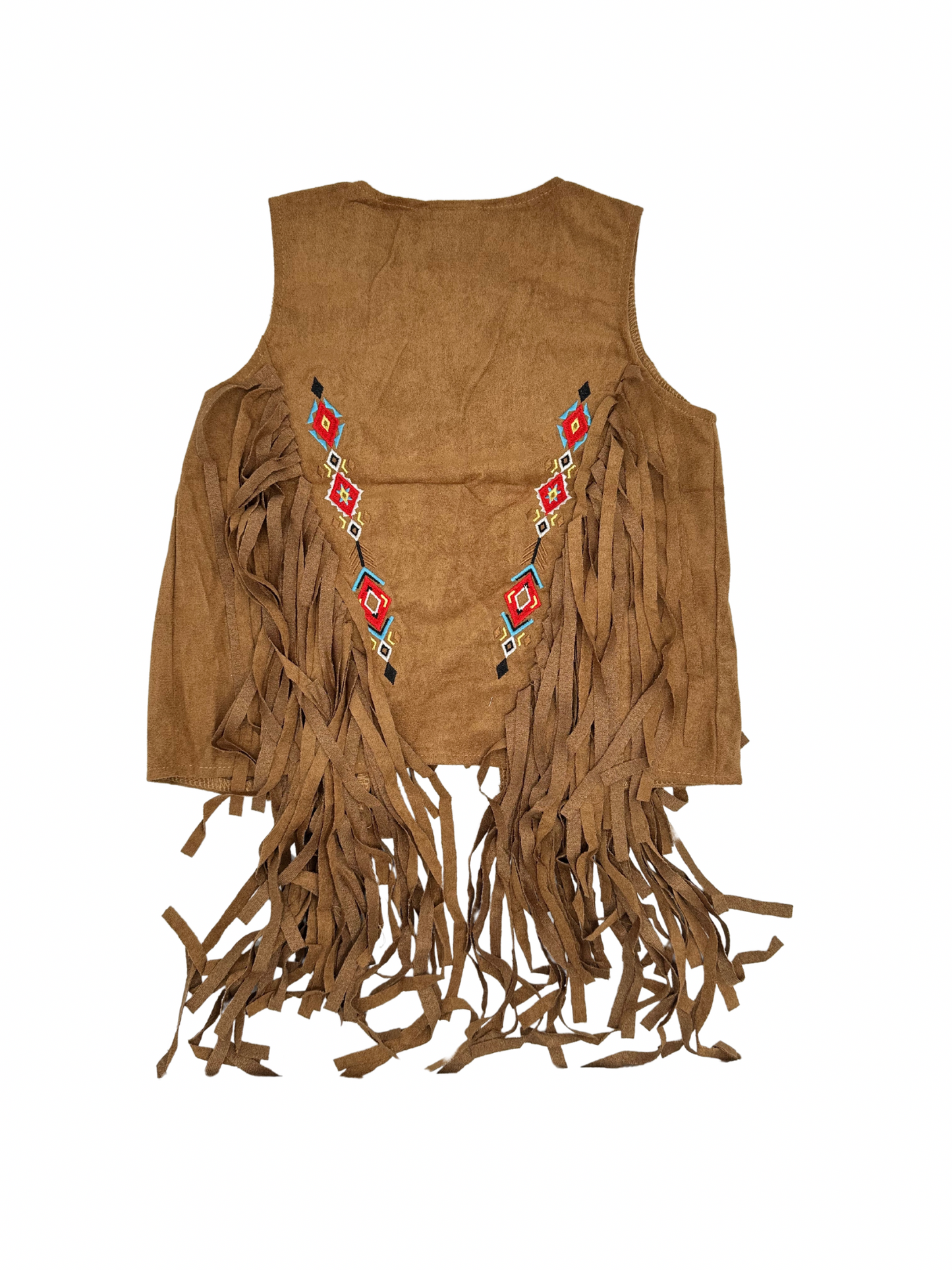 Girl's Brown Southwestern Suede Fringe Vest