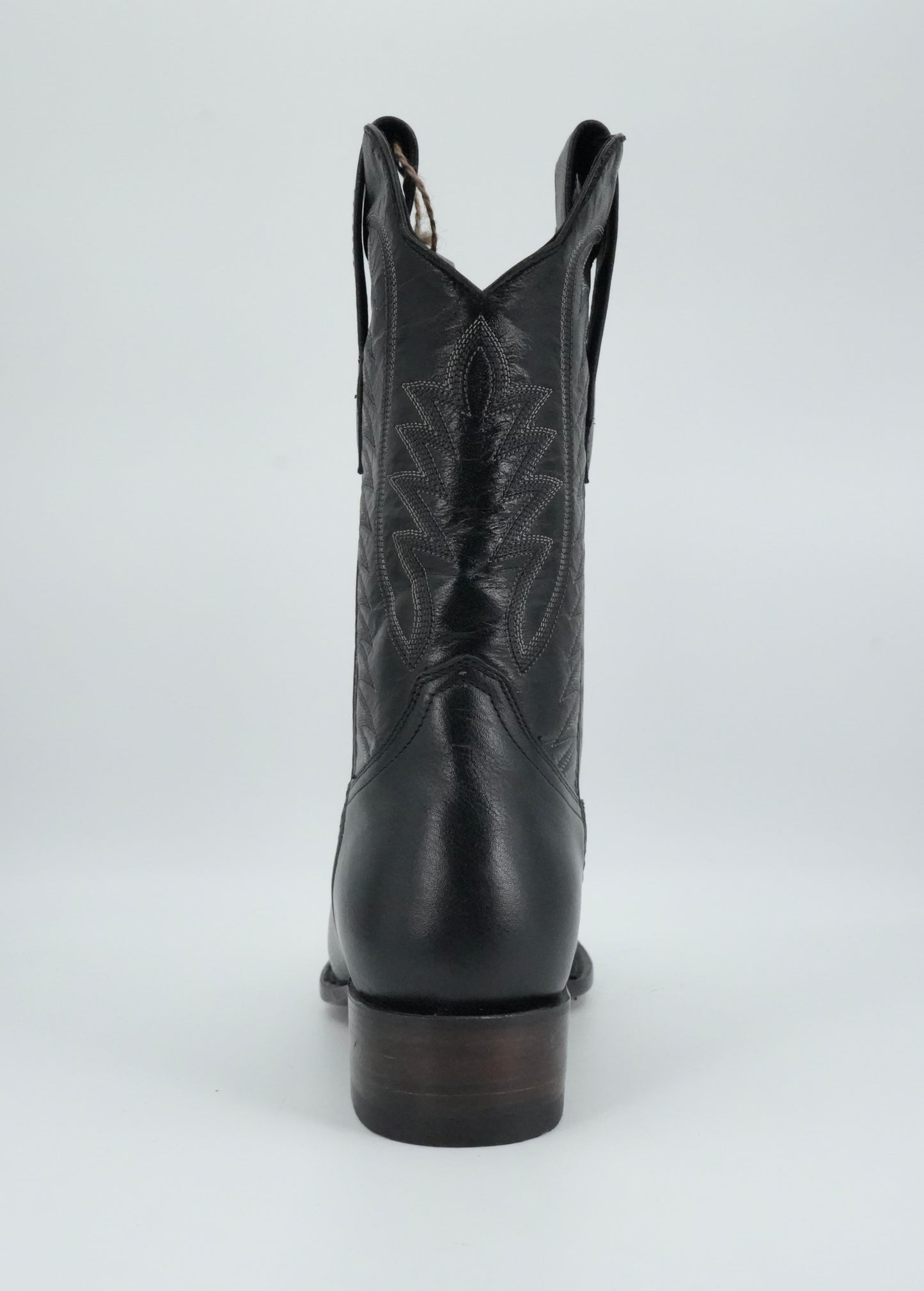 Denver Boots Men's Black Leather Semi Square Toe Boot