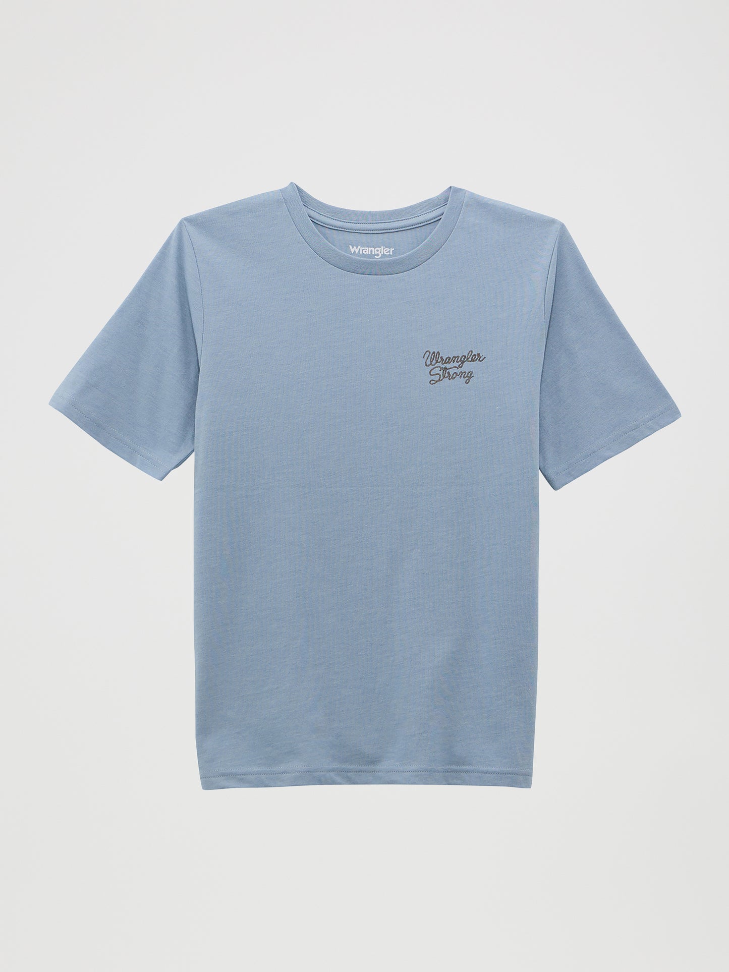 Wrangler Boy's Strong Cowboy Short Sleeve T-Shirt - Ashley Blue Heather