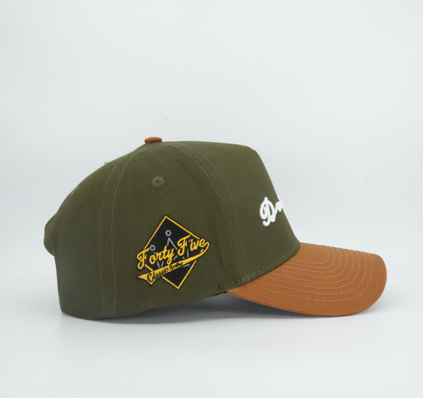 45 Cursive Trucker Cap Olive-Brown