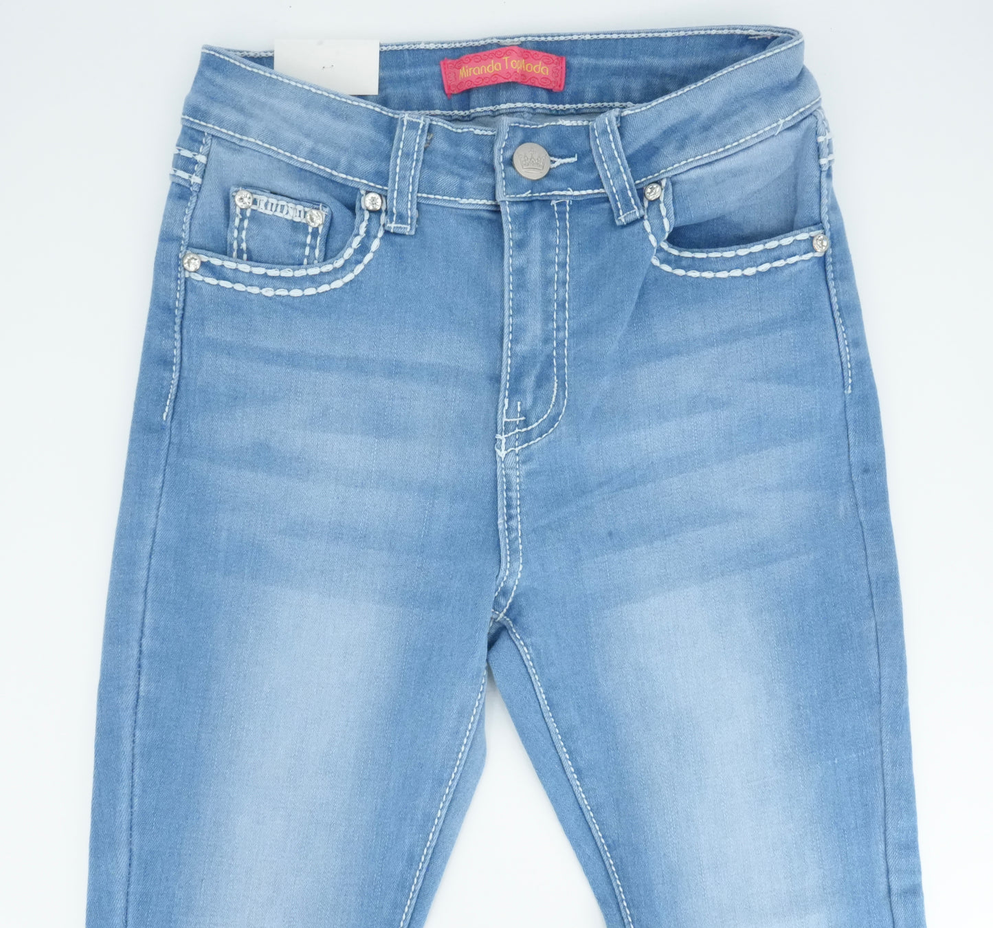 Girl's Miranda Bling Butterfly Pocket Light Blue Bootcut Jean