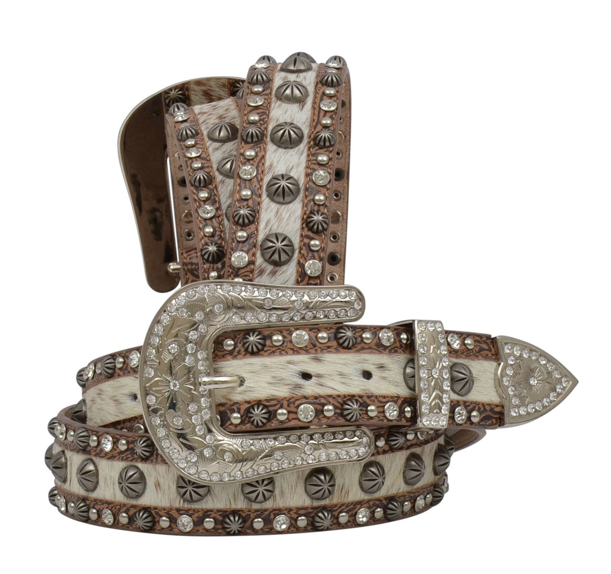 Angel Ranch Cow Hair Embroided Beaded Belt