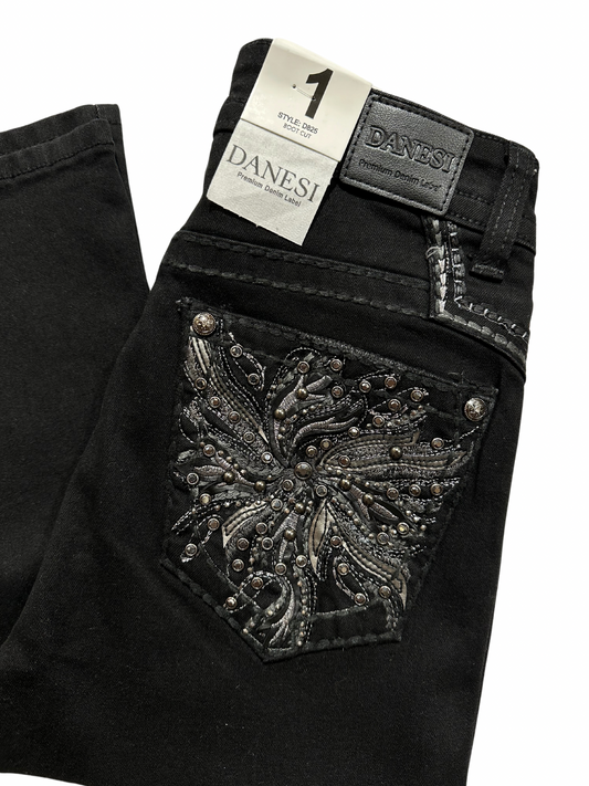 Danesi Black Bling Pocket Bootcut Jean