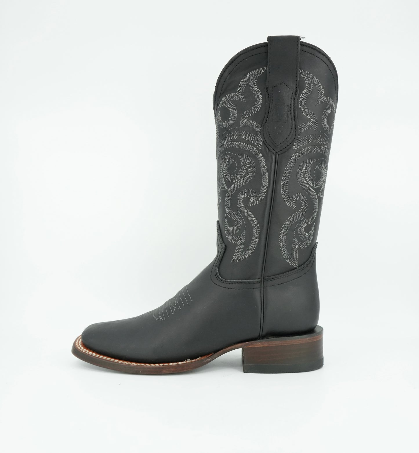 Vaquero Signature Women’s Black Grasso Wide Square Toe Boot