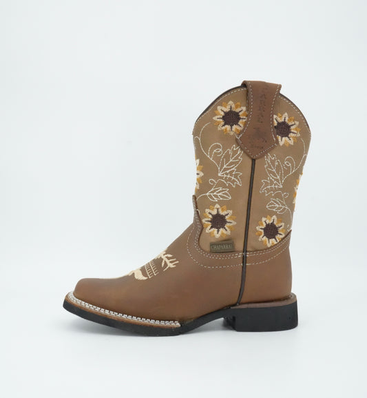Chaparral Kid’s Crazy Leather Sunflower Brown Boot