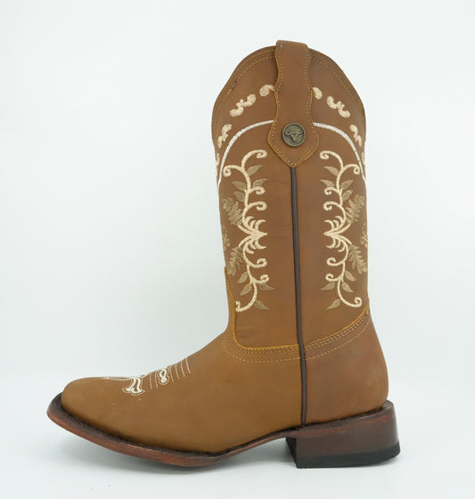 Hooch Boots Women's Tang Crazy Wide Square Toe Boot
