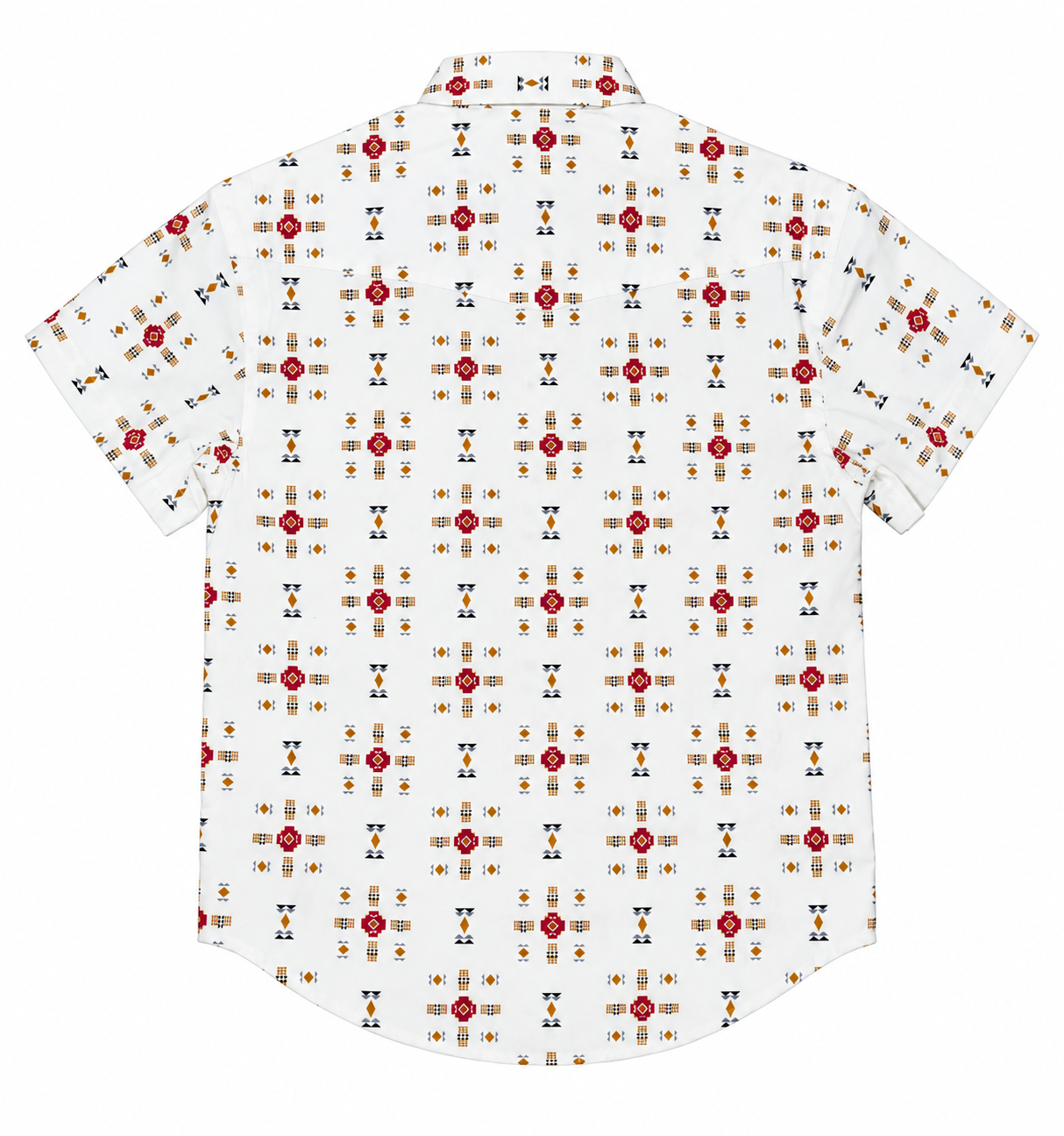 Panhandle Slim Boy's Short Sleeve Button Down Shirt - White/Tan