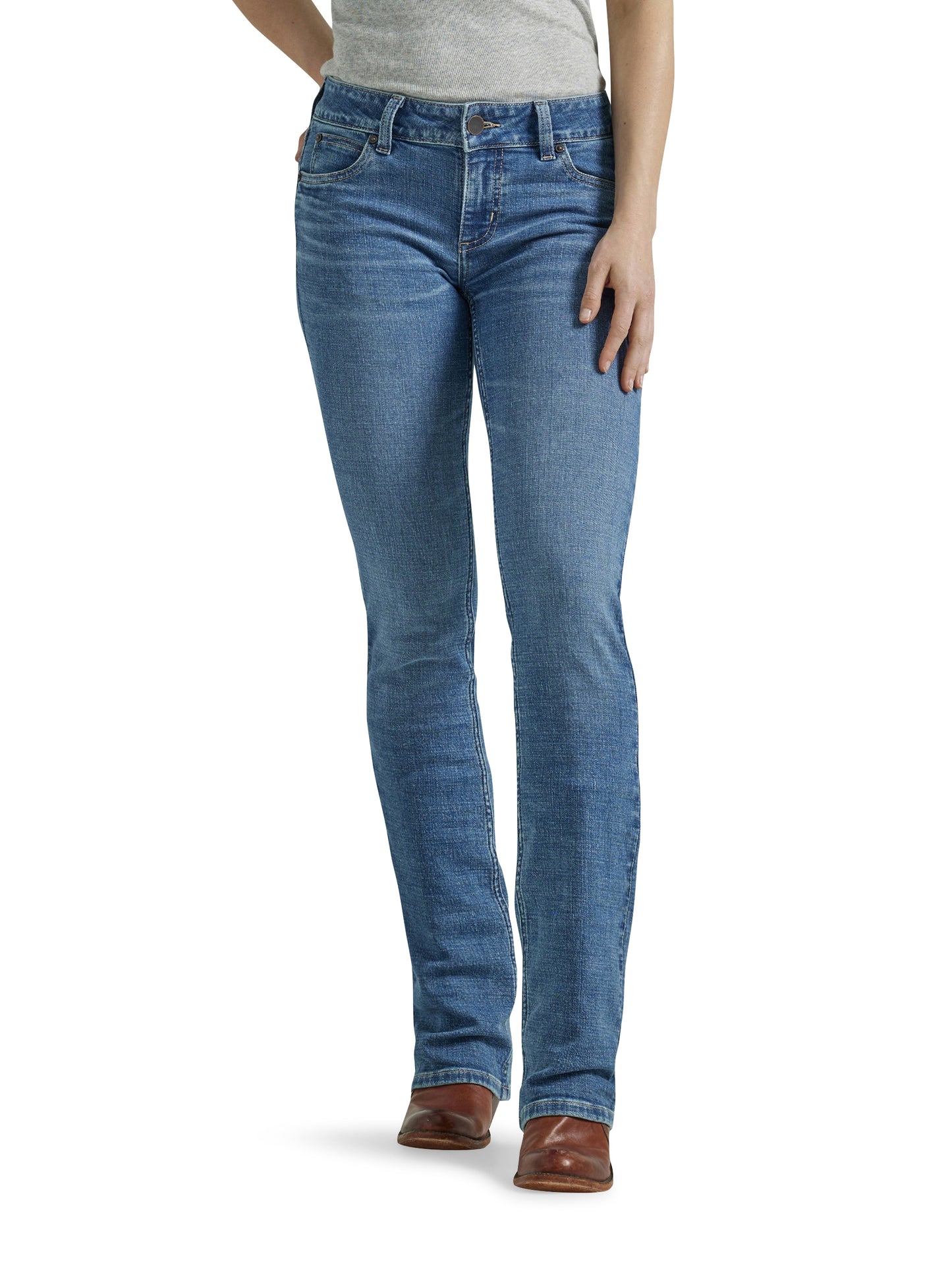 Wrangler Women's Essential Light Blue Mid-Rise Bootcut Jean