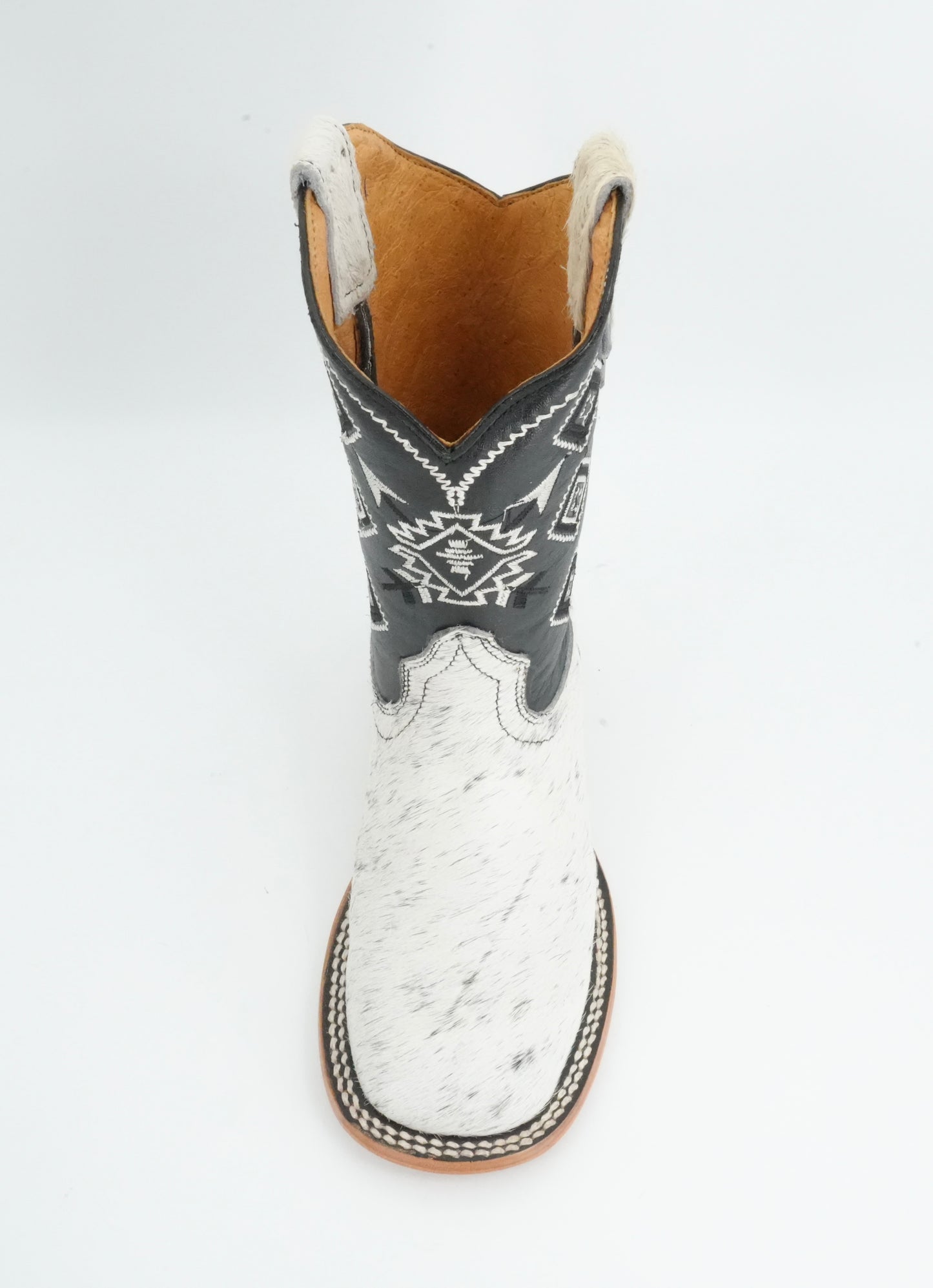 Rock'em Kid's Cow Hair White/Black Boots Size: 1 US / 21 MEX *AS SEEN ON IMAGE*