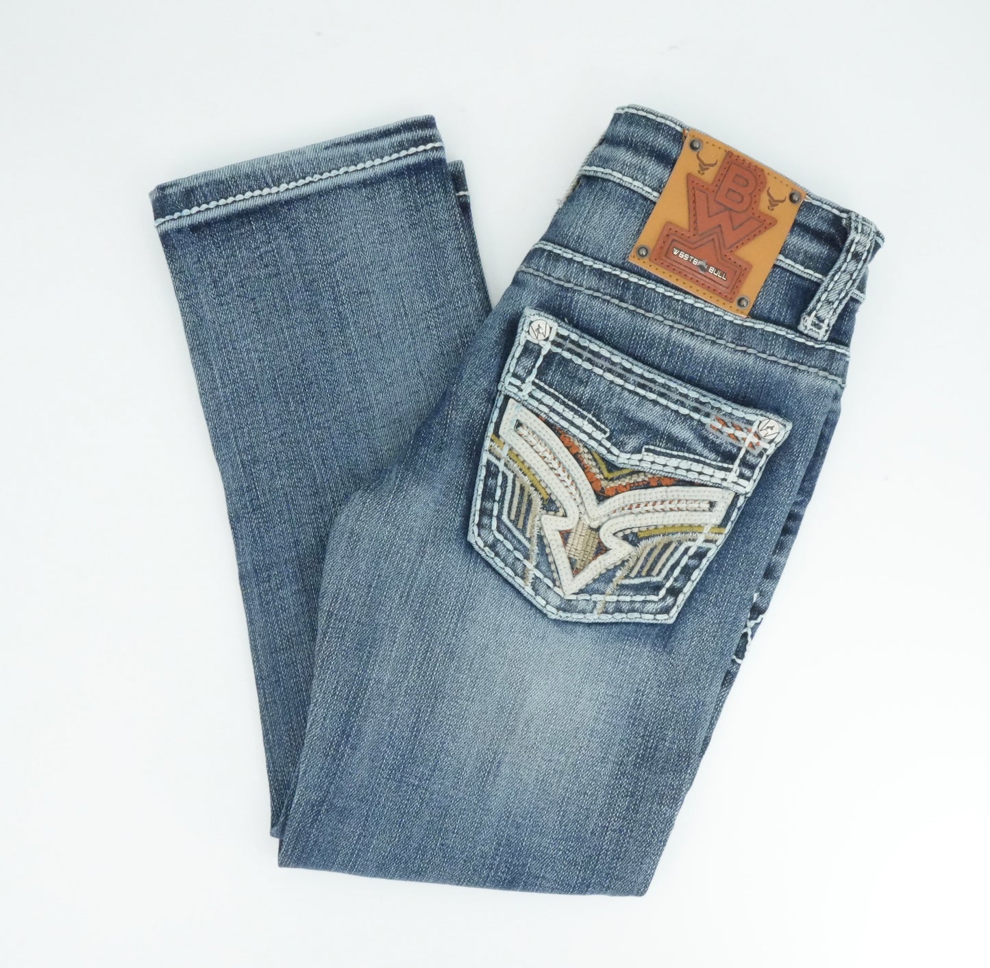 Boy's Western Bull Arrow Light Blue Straight Jean
