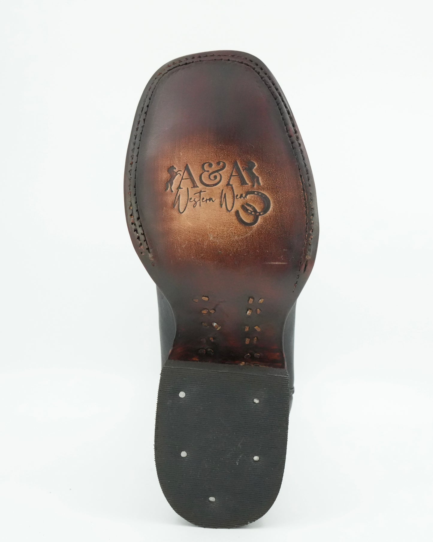 A&A Women's Black Crazy Floral Wide Square Toe Boot