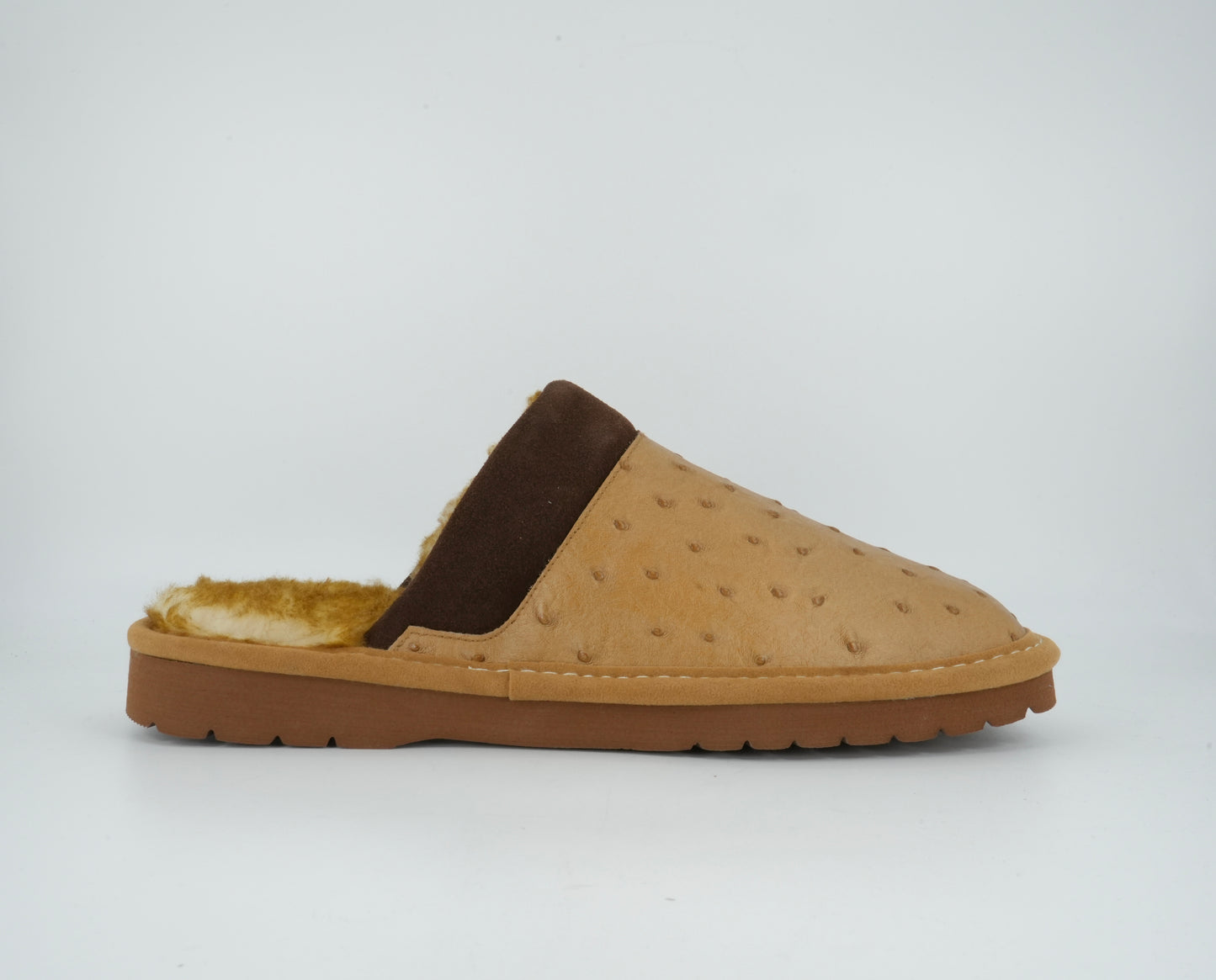 Men's Ariat Silversmith Square Toe Slippers Ostrich Print Tan