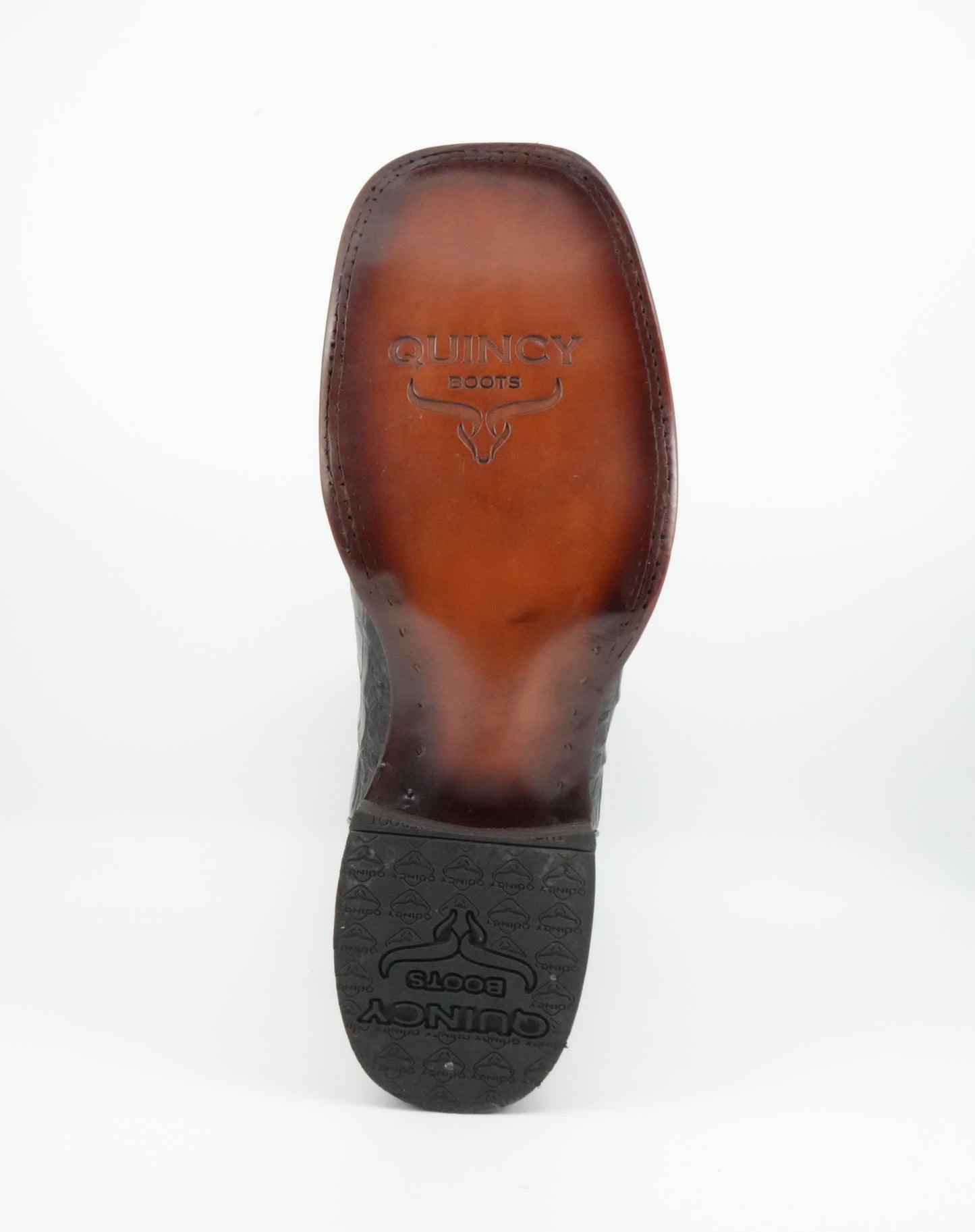 Quincy Men's Alligator Belly Print Black Wide Square Toe Boot