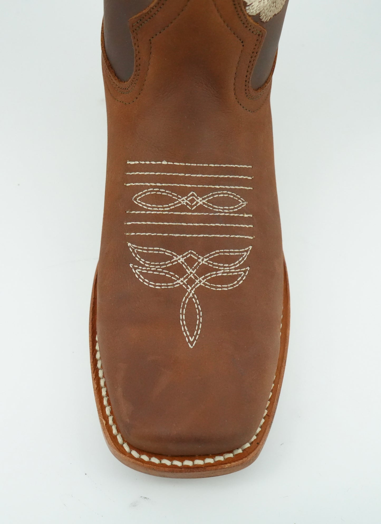 La Sierra Women's Mahogany Embroidered Floral Square Toe Boot