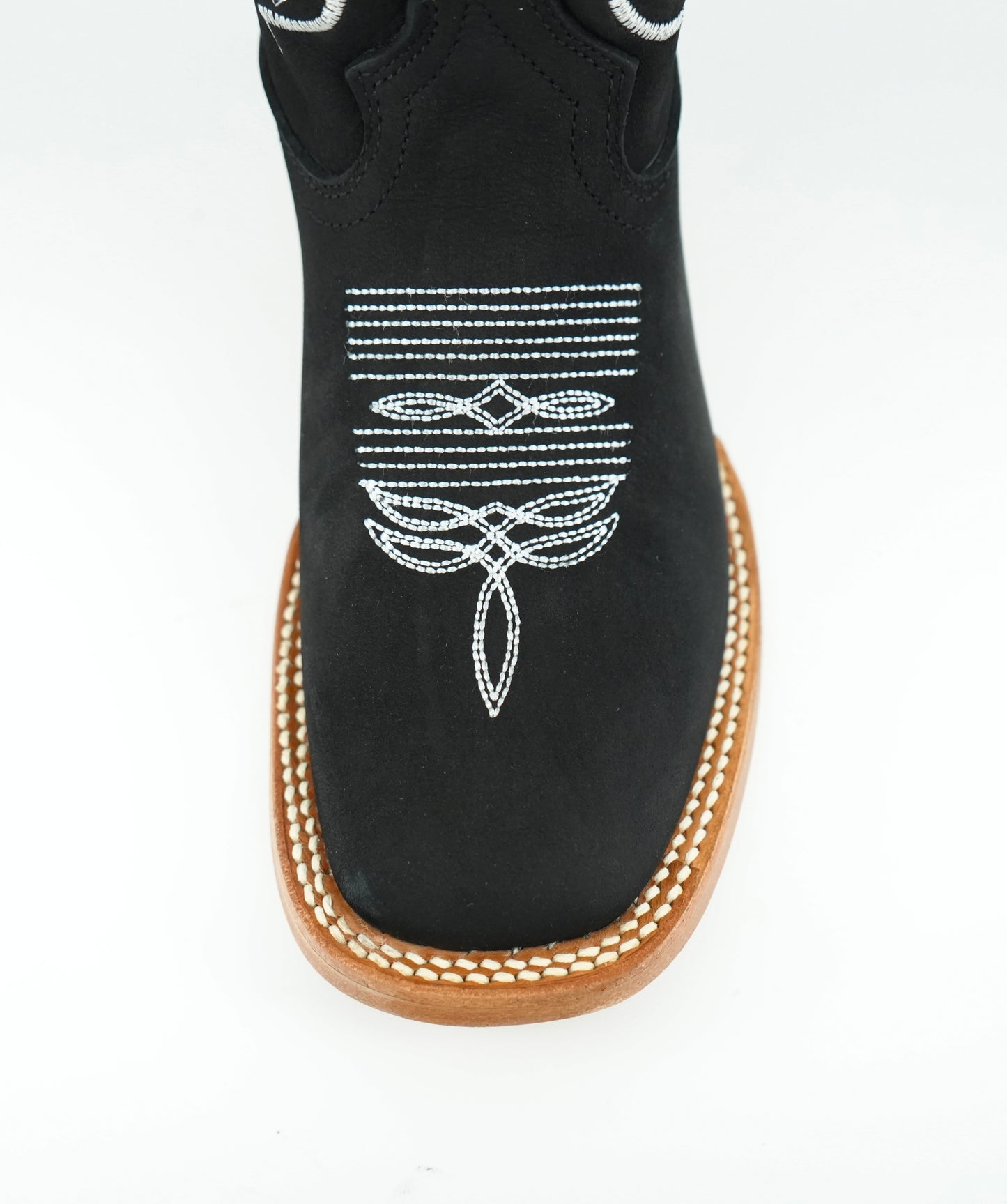 White Diamond Women's Black Roses Square Toe Leather Boot