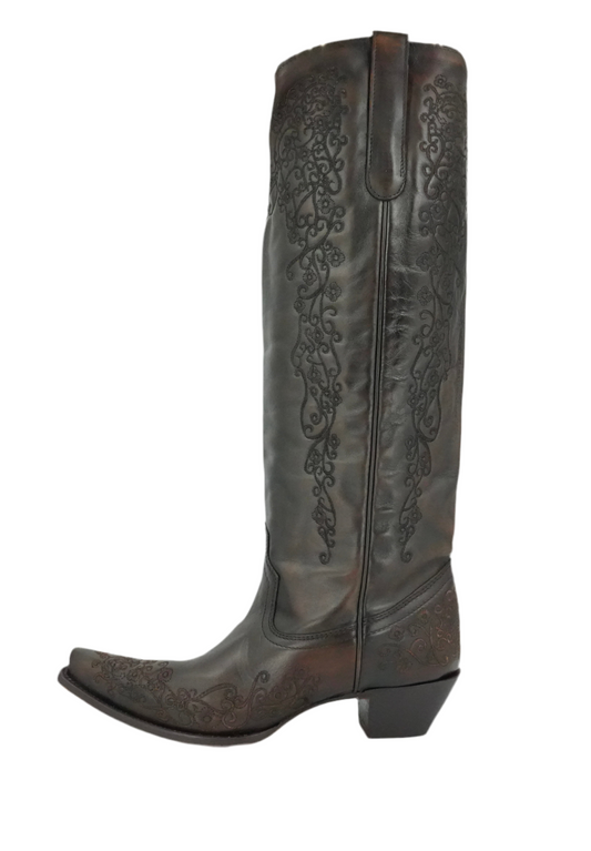 Corral Women’s Black Honey Floral Leather Boot