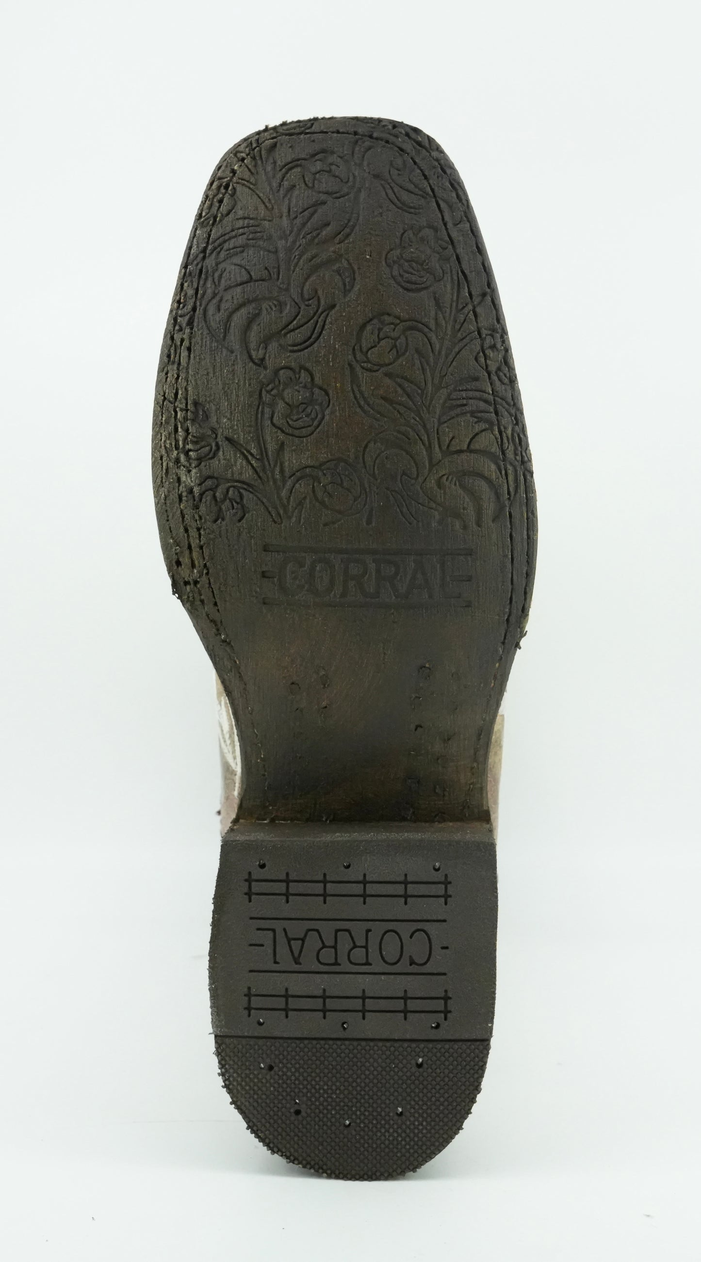 Corral Women’s Brown/White Embroidery Glow in the Dark Narrow Square Toe Boot